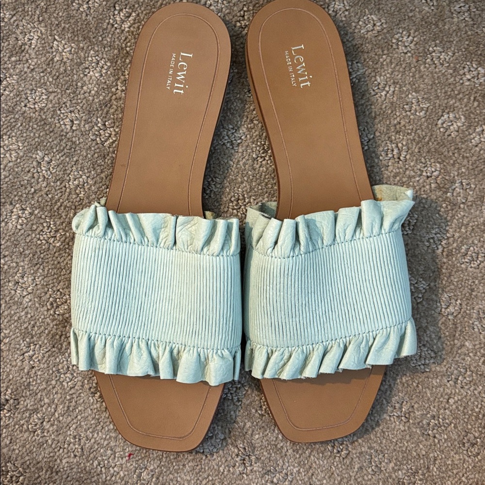 Lewit Leather Sandals Light Blue/Seafoam